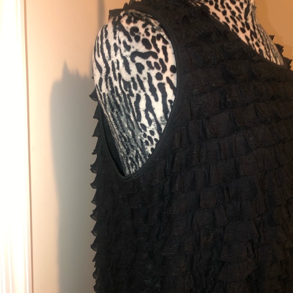 INC black ruffle tank top. Dressy Cute Sassy & NEW - Picture 2 of 6